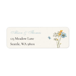 Whimsical Wildflowers Meadow Wedding  Label