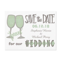 Whimsical Wine Glasses Save the Date Hochzeit