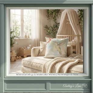 Whimsical Wings & Watercolor Wishes   Kolibri  Kissen