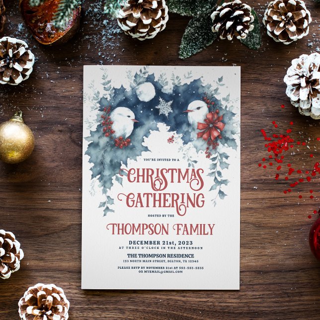 Whimsical Winter Birds Weihnachtsfeier Einladung (Von Creator hochgeladen)