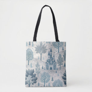 Whimsical Winter Castle Landschaft in Blue & Gray