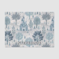 Whimsical Winter Castle Landschaft in Blue & Gray