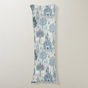 Whimsical Winter Castle Landschaft in Blue & Gray Seitenschläferkissen