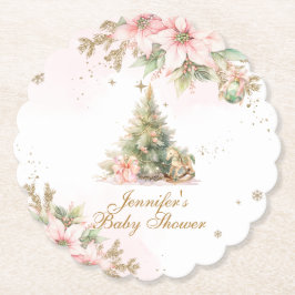 Whimsical Winter Eine kleine Babydusche Rosa Untersetzer