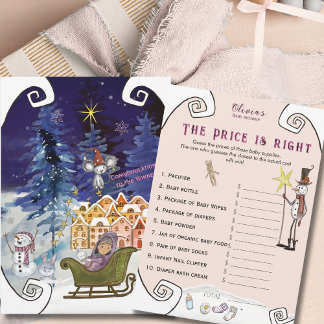 Whimsical Winter Fairy Price is Right Baby Shower Einladung