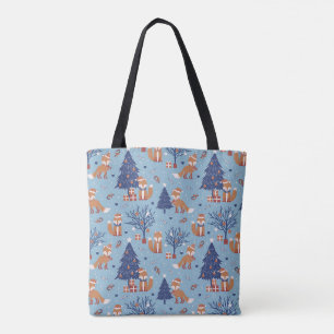 Whimsical Winter Fox Tote Bag - Niedlich festlich