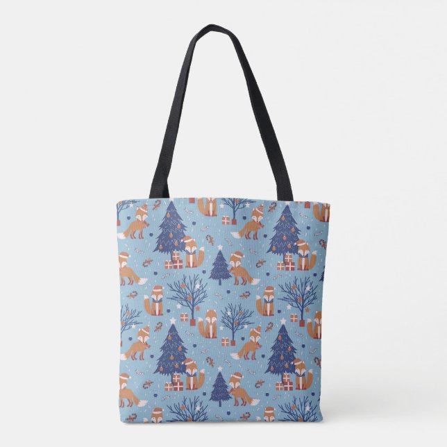 Whimsical Winter Fox Tote Bag - Niedlich festlich (Rückseite)