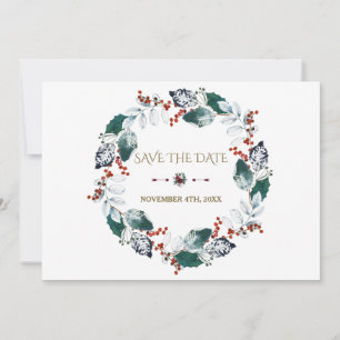 Whimsical Winter Holy Berries Kreath Save the Date