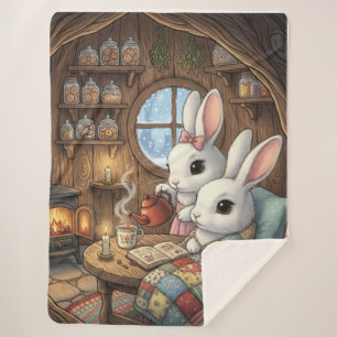 Whimsical Winter Kaninchen-Sanctuary Sherpadecke