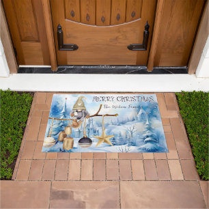 Whimsical Winter Lady Gnome Frohe Weihnachten Fußmatte
