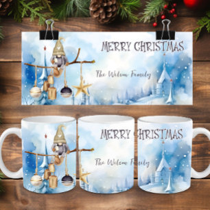 Whimsical Winter Lady Gnome Frohe Weihnachten Kaffeetasse