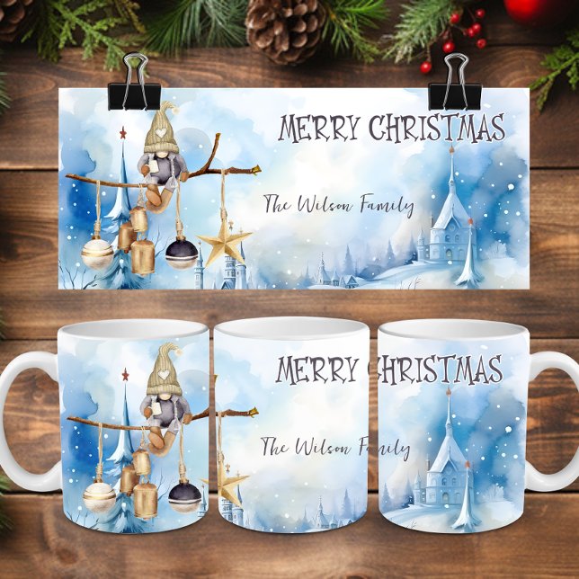 Whimsical Winter Lady Gnome Frohe Weihnachten Kaffeetasse (Von Creator hochgeladen)