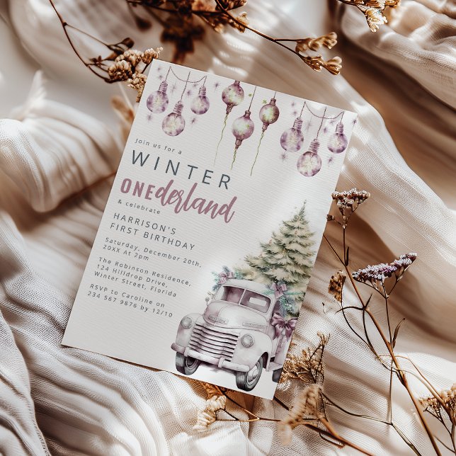 Whimsical Winter Onederland Erste Geburtstagsparty Einladung (Von Creator hochgeladen)