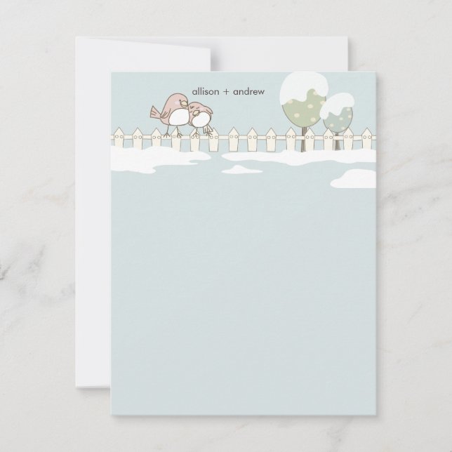 Whimsical Winter Wedding Danke Karte (Vorderseite)