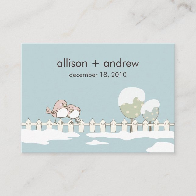 Whimsical Winter Wedding Directions Chubby Begleitkarte (Vorderseite)
