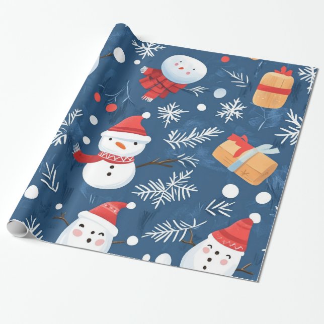 Whimsical Winter Weihnachtsmuster Geschenkpapier (Ungerollt)
