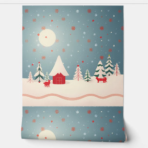Whimsical Winter Wonderland Weihnachtslandschaft Tapete