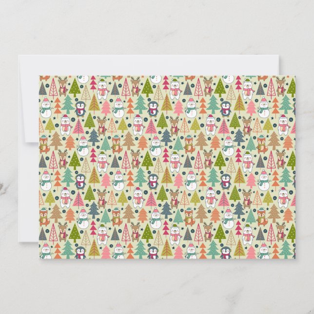 Whimsical Winterwald Freunde Feiertagskarte (Vorderseite)