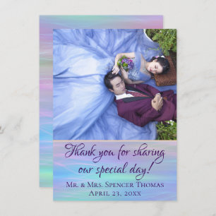 Whimsical Wisps   Holo Fairy Pastel Rainbow Foto Dankeskarte