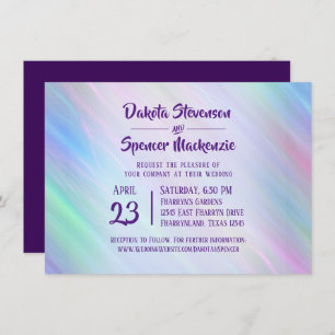 Whimsical Wisps   Holo Fairy Pastel Rainbow Ombre Einladung