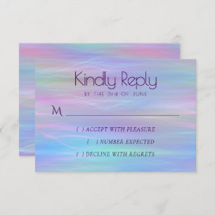 Whimsical Wisps   Holo Fairy Pastel Rainbow Ombre RSVP Karte