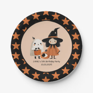 Whimsical Witch & Ghost Halloween Party Pappteller