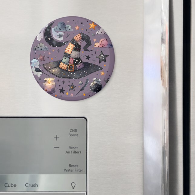 Whimsical Witch Hat und Himmelsmagie Magnet (In Situ (Kühlschrank))