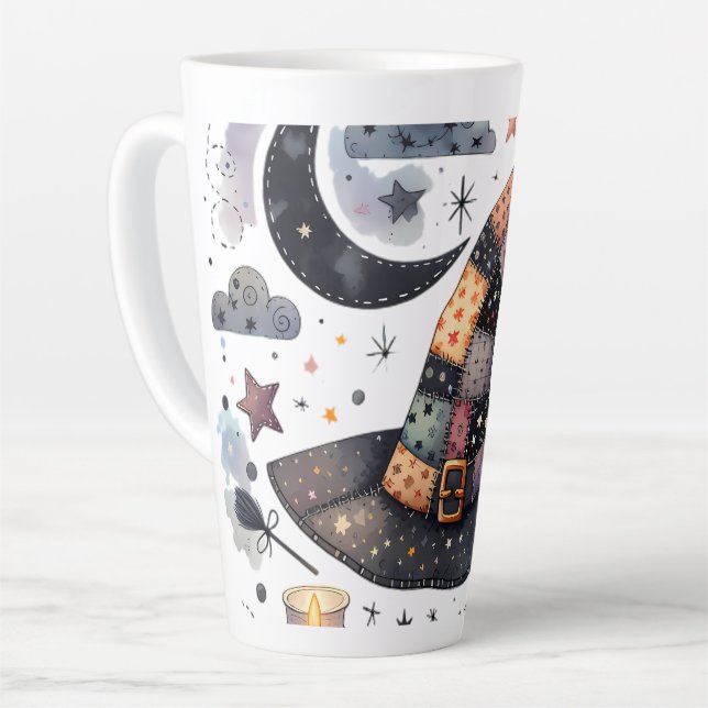 Whimsical Witch Hat und Himmelsmagie Milchtasse (Linke Ecke)