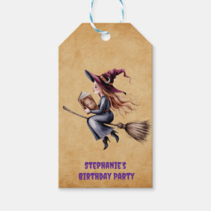 Whimsical Witz Broom Girl Geburtstagsparty Geschenkanhänger