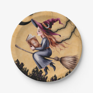 Whimsical Witz Broom Girl Geburtstagsparty Pappteller