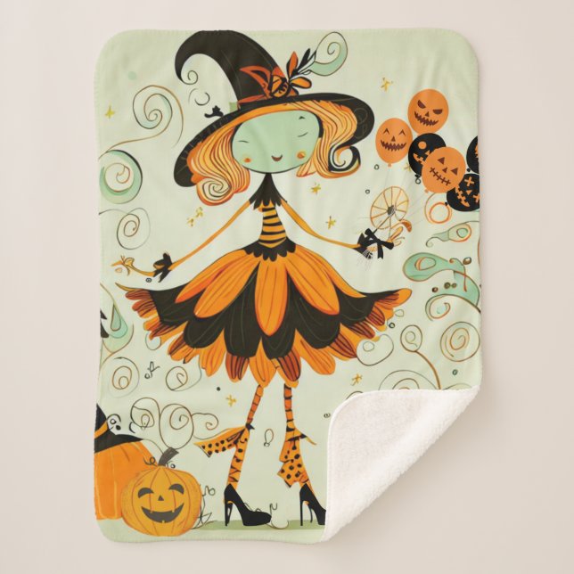 whimsical/witz/kürbis/fall sherpadecke (Vorderseite)