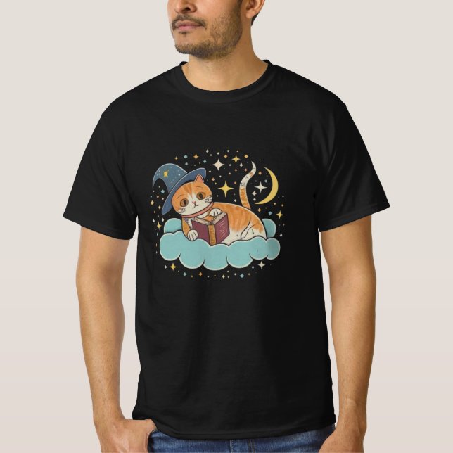 Whimsical Wizard Cat T-Shirt (Vorderseite)