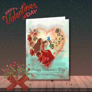 Whimsical Women beim Abspielen von Musikkarte Feiertagskarte