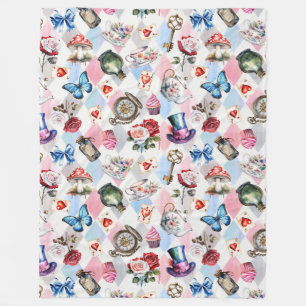 Whimsical Wonderland Aquarell im viktorianischen M Fleecedecke