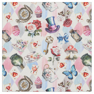 Whimsical Wonderland Aquarell im viktorianischen M Stoff