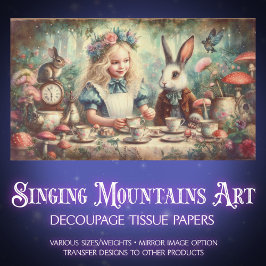 Whimsical Wonderland Tea Party Decoupage Seidenpapier