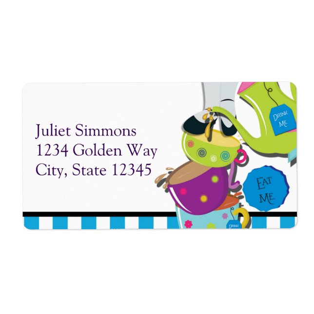 Whimsical Wonderland Tee Party Sticker Label (Vorne)