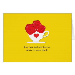 Whimsical Wonderland Teetasse & rote Rosen Karte