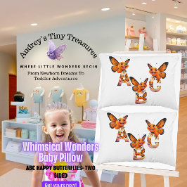 Whimsical Wonders ABC Butterfly Baby Pillow Dekokissen