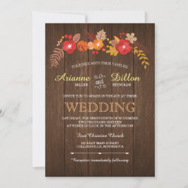 Whimsical Wood & Fall Foliage Hochzeit Einladung