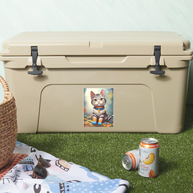 Whimsical Woodland America Kurzkatze Aufkleber (Kühler)