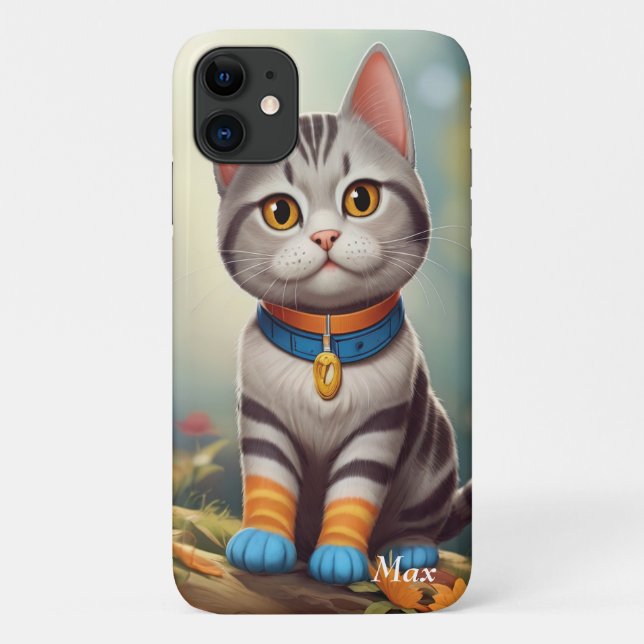 Whimsical Woodland America Kurzkatze Case-Mate iPhone Hülle (Rückseite)