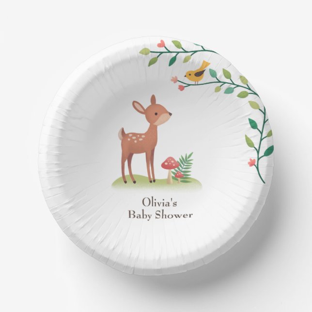 Whimsical Woodland Animals Baby Dusche Pappteller (Vorderseite)