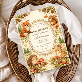 Whimsical Woodland Animals Baby Shower Einladung
