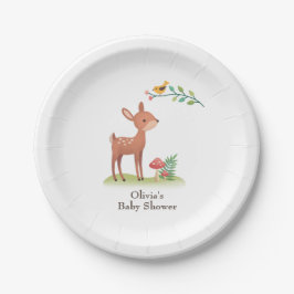 Whimsical Woodland Animals Baby Shower Paper Plate Pappteller