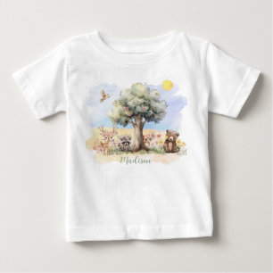 Whimsical Woodland Animals Baby T-shirt