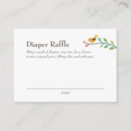 Whimsical Woodland Animals Diaper Raffel Begleitkarte