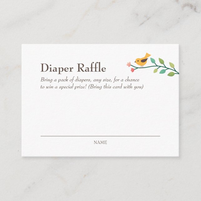 Whimsical Woodland Animals Diaper Raffel Begleitkarte (Vorderseite)