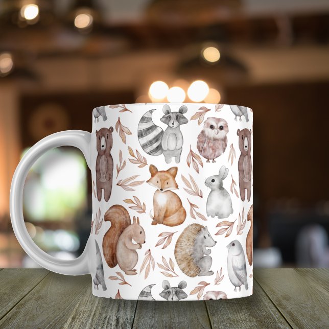 Whimsical Woodland Animals Pattern  Kaffeetasse (Von Creator hochgeladen)