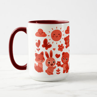 Whimsical Woodland Animals Sun Ceramic Mug Tasse